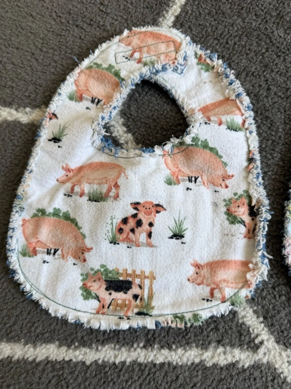 Handmade Farm Animal Baby Bibs -set of 3